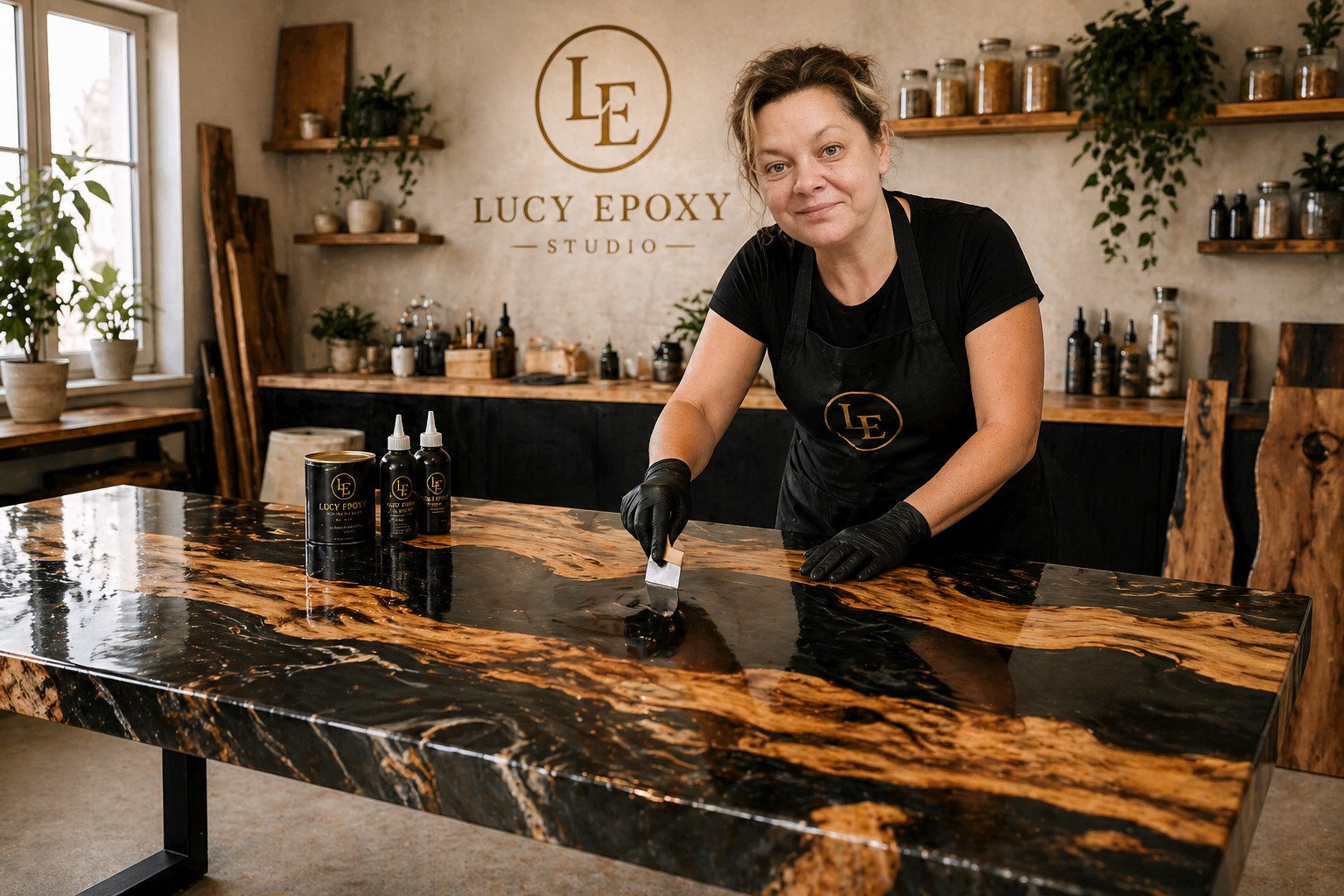 Praca nad blatem epoxy